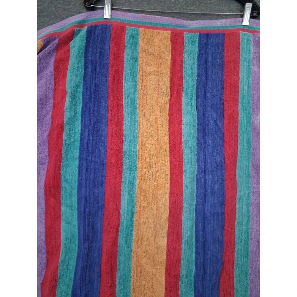 Cecil Saydah Sunbrights Oversized Beach Towel Blanket 32x60 Rainbow Stripes
